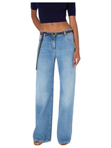 Jeans a palazzo con cintura