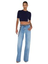 Jeans a palazzo con cintura
