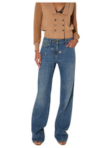 Jeans a palazzo con strass