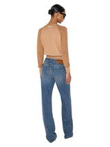 Jeans a palazzo con strass