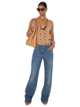 Jeans a palazzo con strass