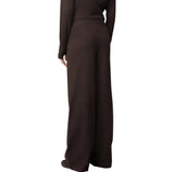 Pantalone palazzo con nervature in maglia