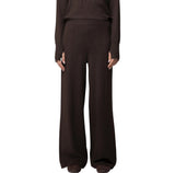 Pantalone palazzo con nervature in maglia