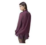 Camicia regular con abbottonatura nascosta e piping
