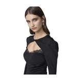 Abito midi v-neck con arricciatura su maniche e busto.