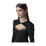 Abito midi v-neck con arricciatura su maniche e busto.