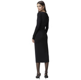 Abito midi v-neck con arricciatura su maniche e busto.