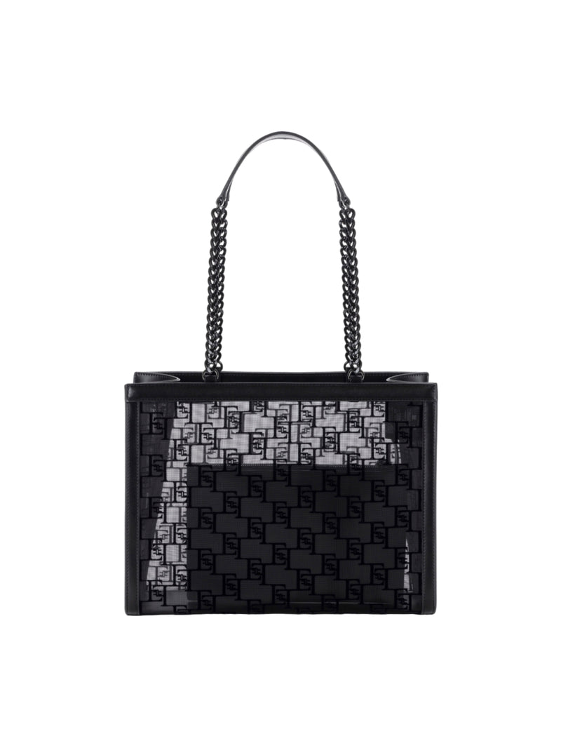 Elisabetta Franchi shopper grande in rete flock