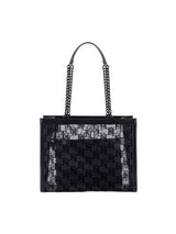 Elisabetta Franchi shopper grande in rete flock