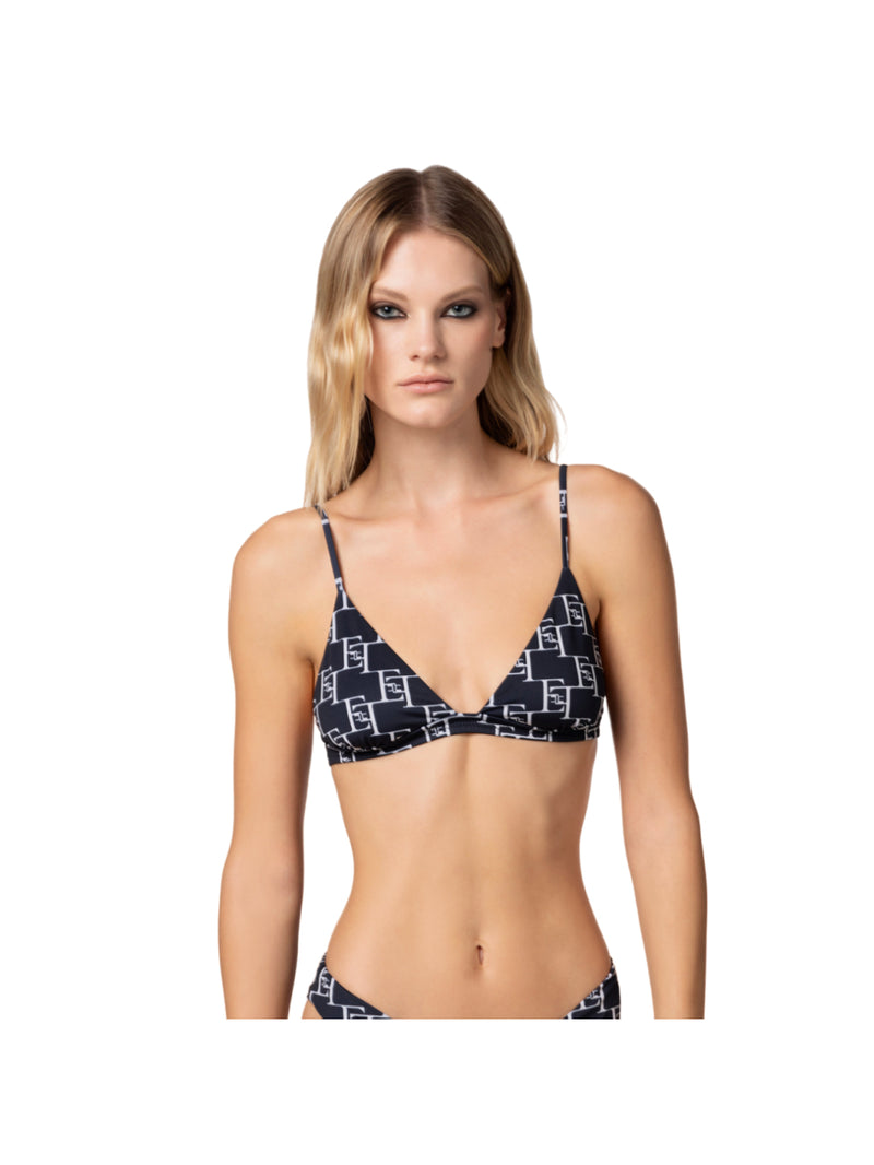 Elisabetta Franchi costume a due pezzi in lycra stampa logo