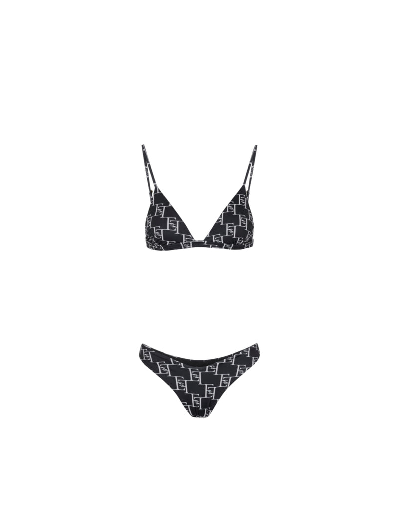 Elisabetta Franchi costume a due pezzi in lycra stampa logo