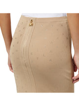 Elisabetta Franchi mini gonna in viscosa con lettering in strass