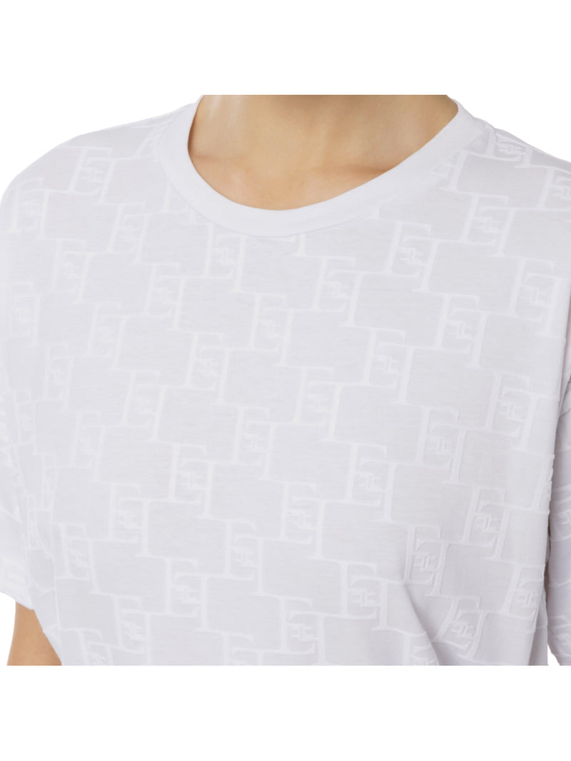 Elisabetta Franchi T-shirt in jersey stampa logo flock