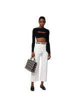 Elisabetta Franchi top cropped in viscosa con cut out