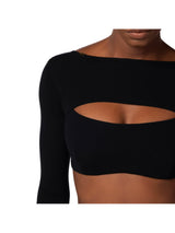 Elisabetta Franchi top cropped in viscosa con cut out