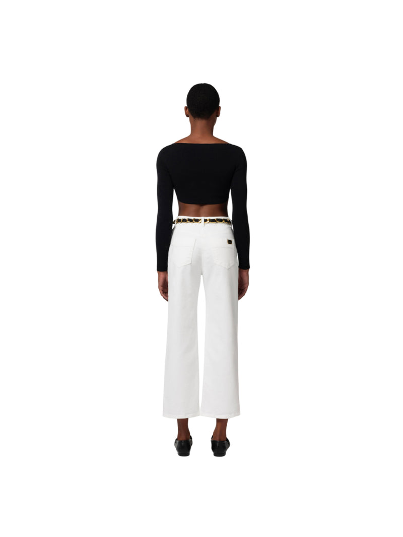 Elisabetta Franchi top cropped in viscosa con cut out