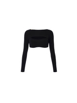 Elisabetta Franchi top cropped in viscosa con cut out