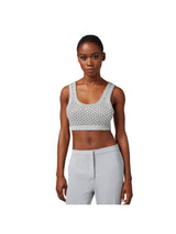Elisabetta Franchi top in cotone punto rete con strass