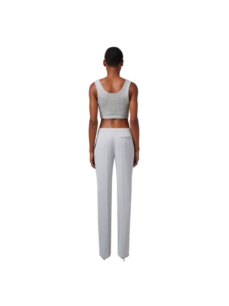 Elisabetta Franchi top in cotone punto rete con strass