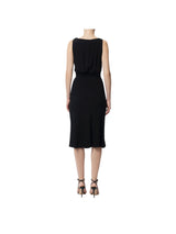 Elisabetta Fraqnchi abito in envers satin con lacci criss-cross