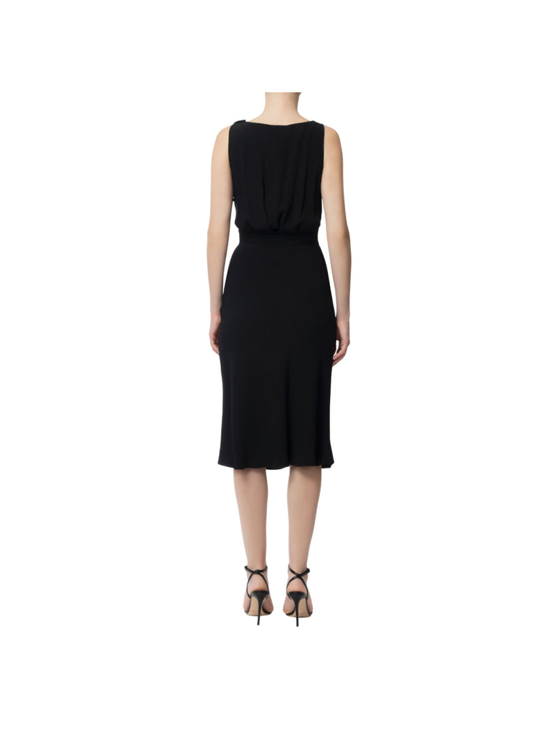 Elisabetta Fraqnchi abito in envers satin con lacci criss-cross