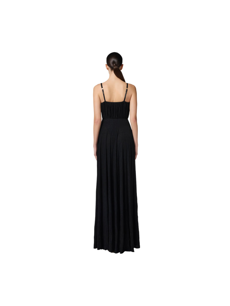 Elisabetta Franchi abito Red Carpet in jersey lurex con fiore ricamato