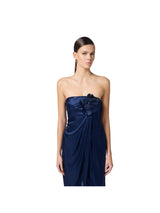 Elisabetta Franchi abito Red Carpet in jersey lucido con fiore ricamato