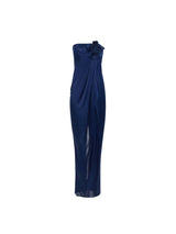 Elisabetta Franchi abito Red Carpet in jersey lucido con fiore ricamato