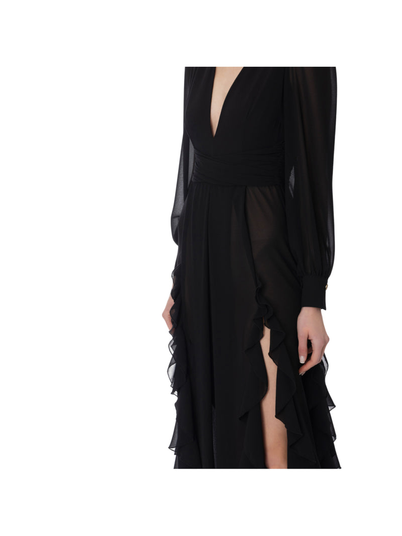 Elisabetta Franchi abito Red Carpet in georgette con ruches