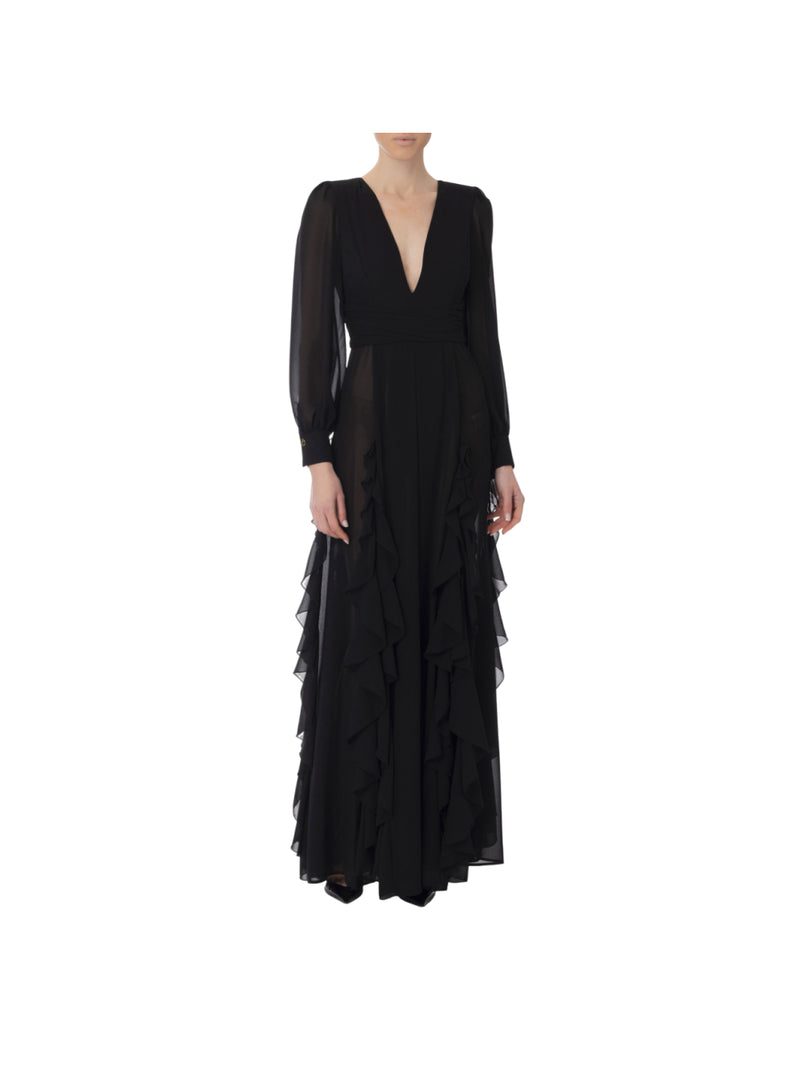 Elisabetta Franchi abito Red Carpet in georgette con ruches