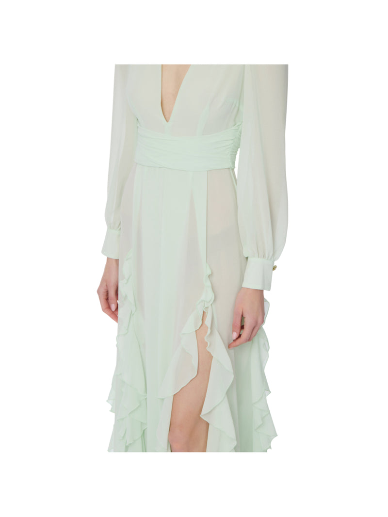 Elisabetta Franchi abito Red Carpet in georgette con ruches