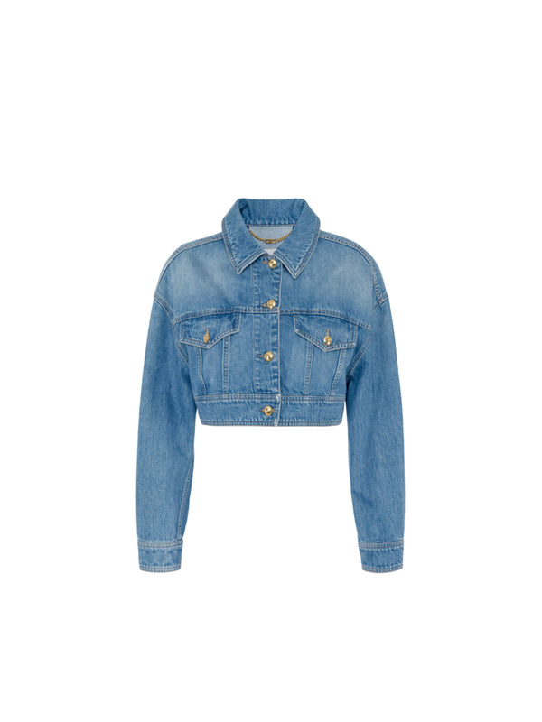 Elisabetta Franchi giubbotto corto oversize in denim