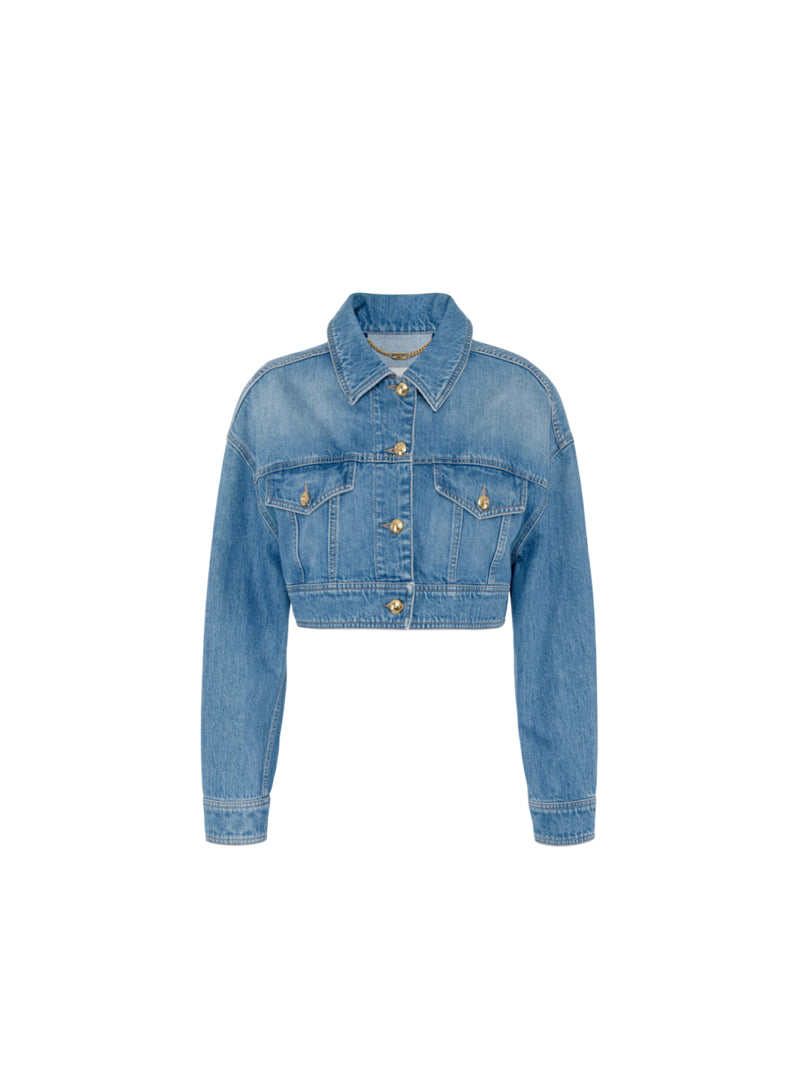 Elisabetta Franchi giubbotto corto oversize in denim