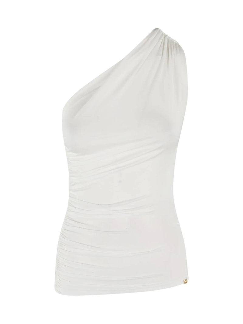 Elisabetta Franchi top monospalla in jersey leggero
