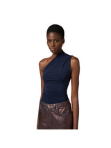 Elisabetta Franchi top monospalla in jersey leggero