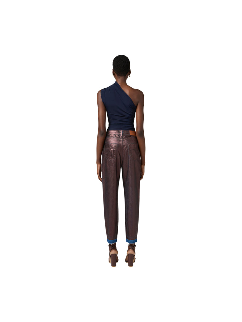 Elisabetta Franchi top monospalla in jersey leggero