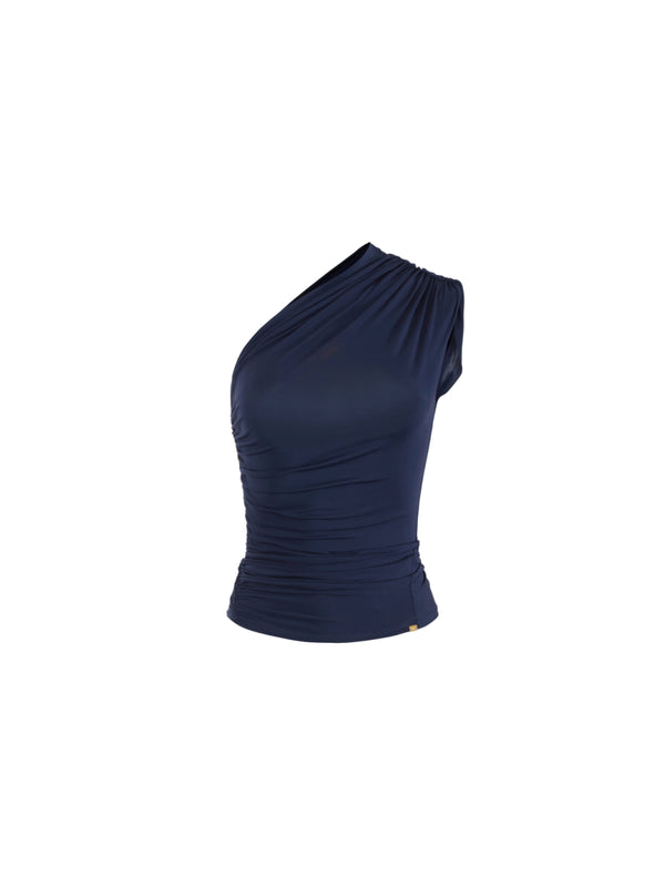 Elisabetta Franchi top monospalla in jersey leggero