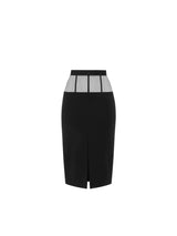 Elisabetta Franchi gonna in crêpe con baschina in tulle