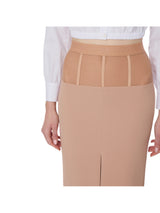 Elisabetta Franchi gonna in crêpe con baschina in tulle