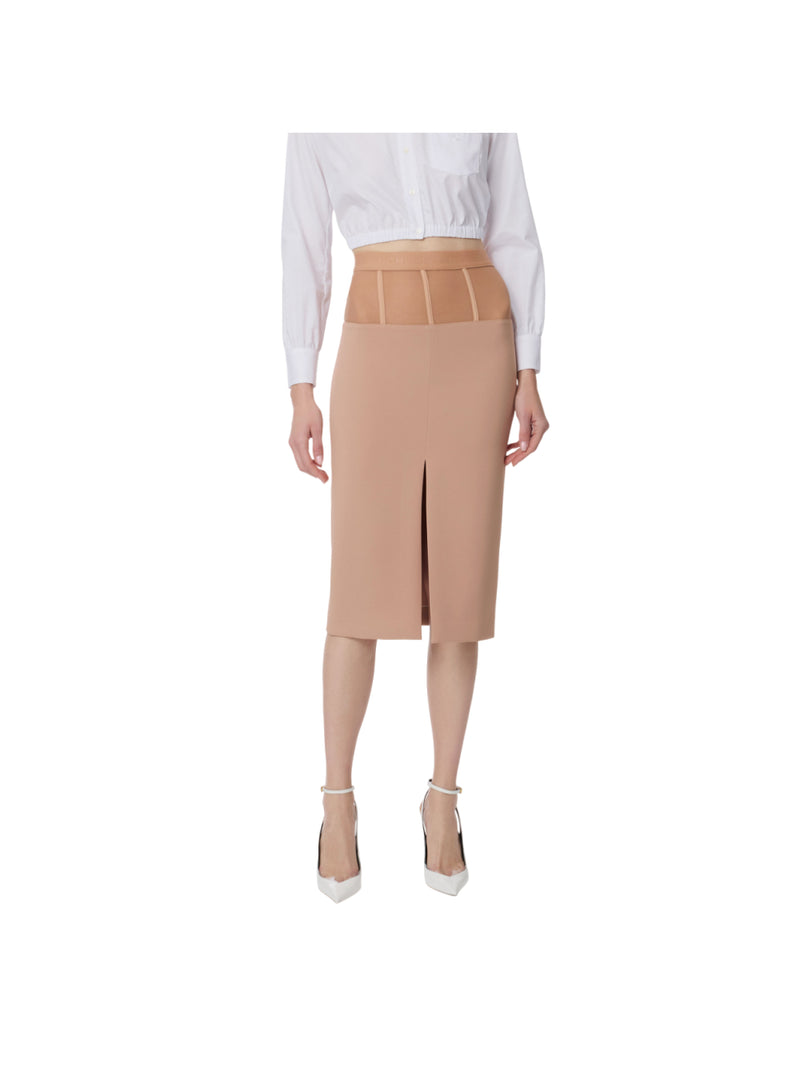 Elisabetta Franchi gonna in crêpe con baschina in tulle