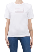 Elisabetta Franchi T-shirt in cotone con logo traforato