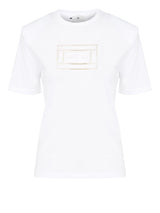 Elisabetta Franchi T-shirt in cotone con logo traforato
