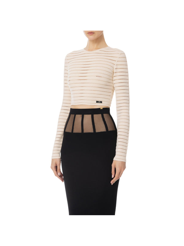 Elisabetta Franchi top in maglia traforata