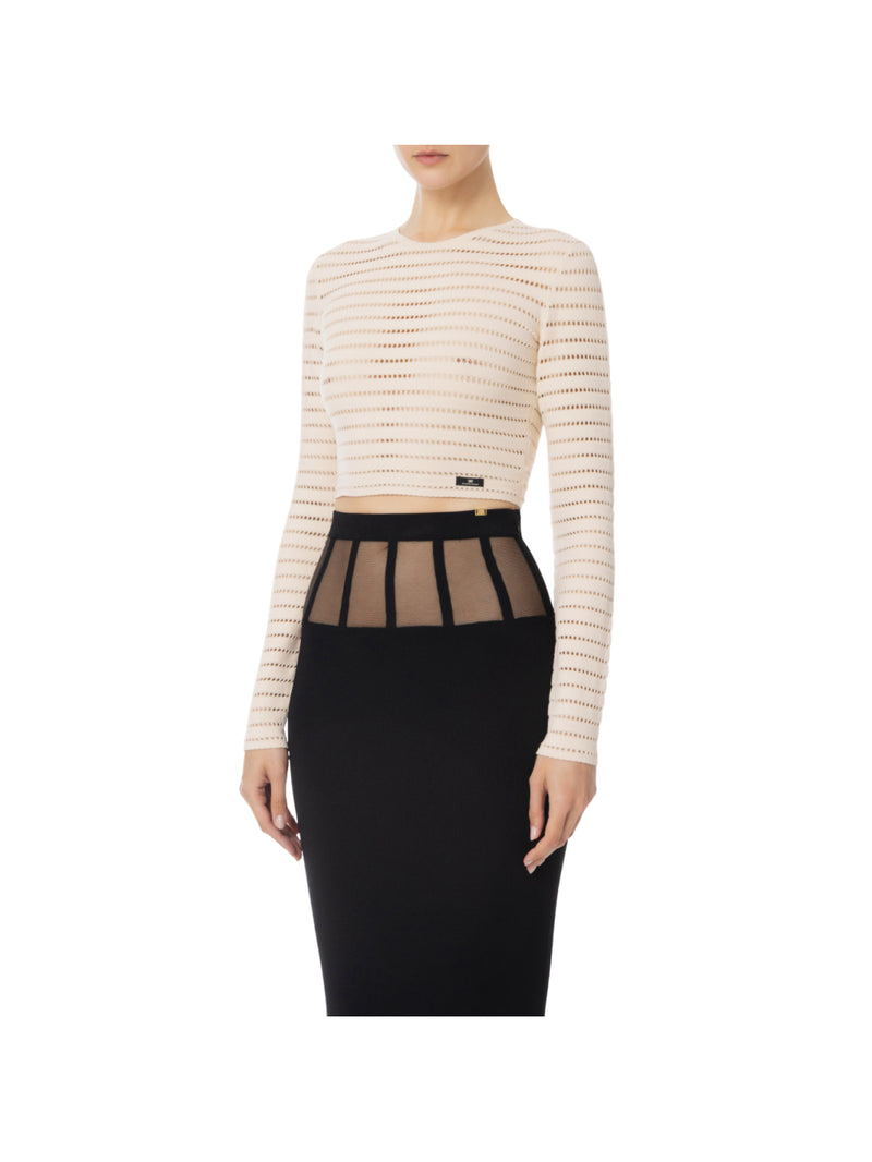 Elisabetta Franchi top in maglia traforata