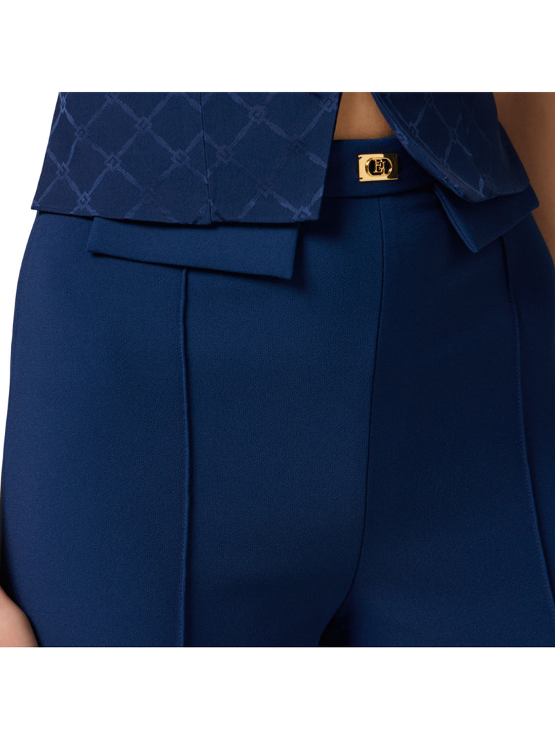 Elisabetta Franchi pantaloni in crêpe con placca logo