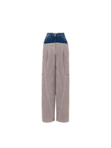 Elisabetta Franchi pantaloni cargo in cotone con baschina in denim