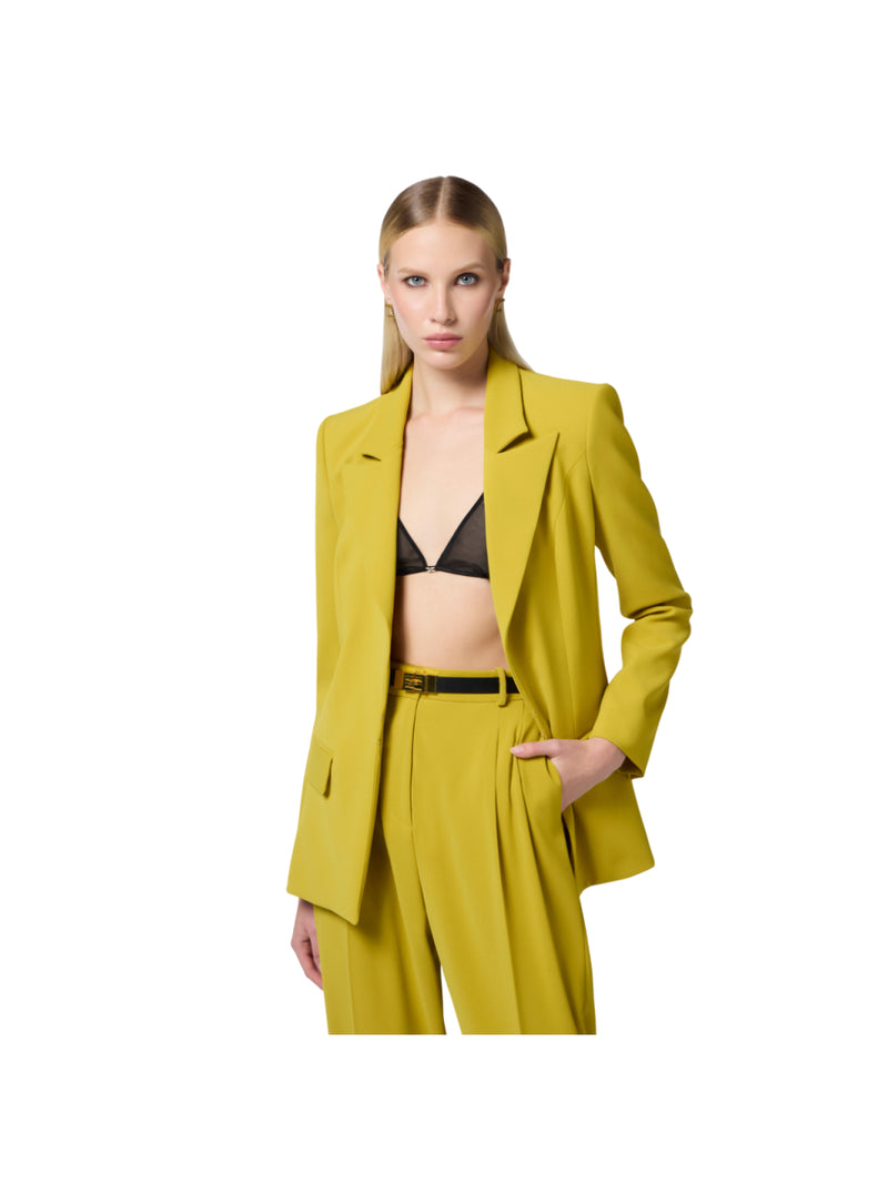 Elisabetta Franchi tailleur in crêpe con decorazione logo