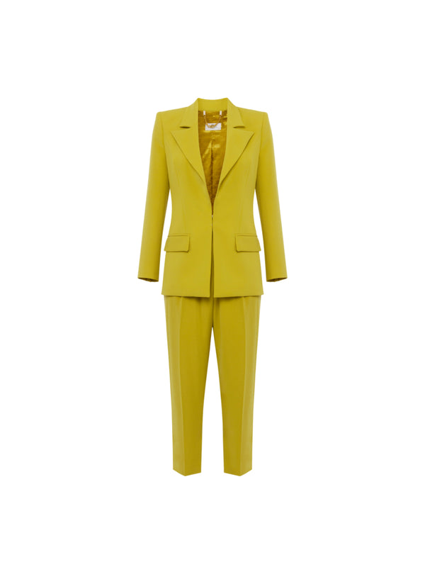 Elisabetta Franchi tailleur in crêpe con decorazione logo