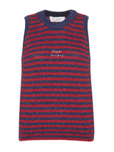 Giada Benincasa top a righe lurex blu navy-rosso