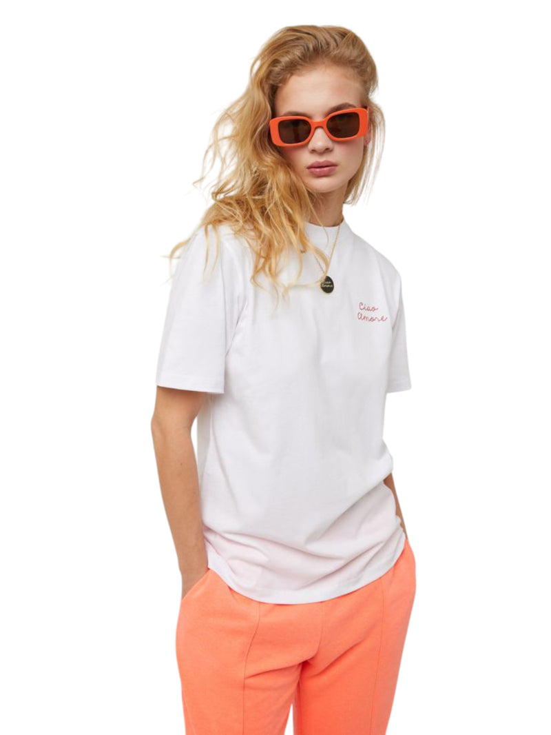 Giada Benincasa t-shirt iconic small embrodery Ciao Amore
